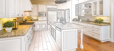 Drawings and dimensions of kitchen cabinets