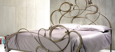 Wrought iron bed in the interior