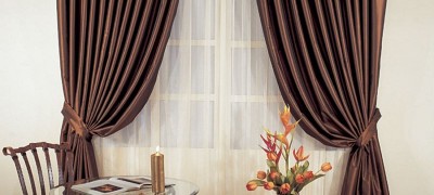 Application and photo examples of brown curtains in the interior