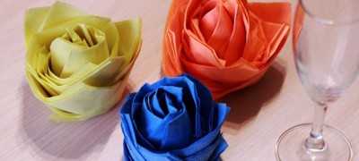 How to make a rose from a napkin with your own hands