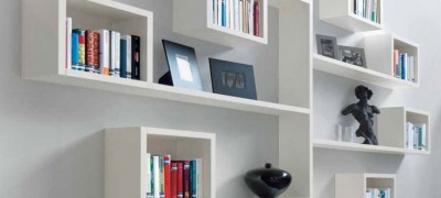 Types and application of wall designer shelves in the interior