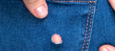 How to sew a hole in your jeans discreetly