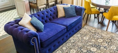 Blue sofa in the interior