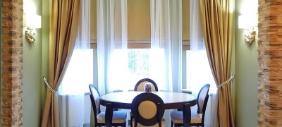 Review and installation of curtain rods for a bay window