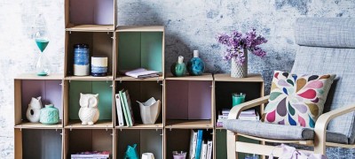 DIY cardboard shelves