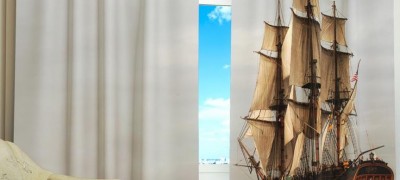 Design of curtains in a nautical style