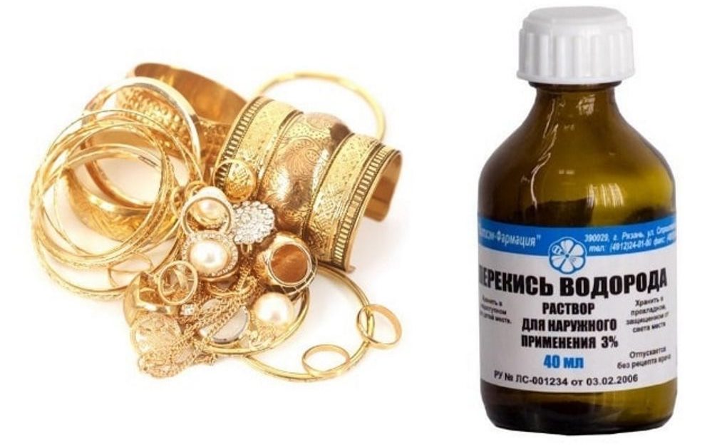 cleaning gold with peroxide