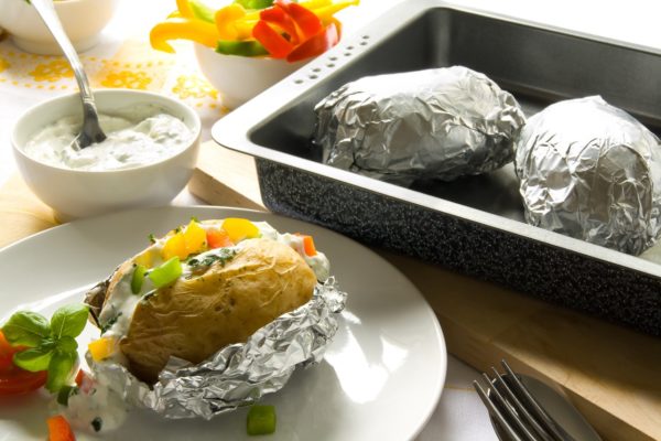 Others wrap the dish in foil or place a container of water.