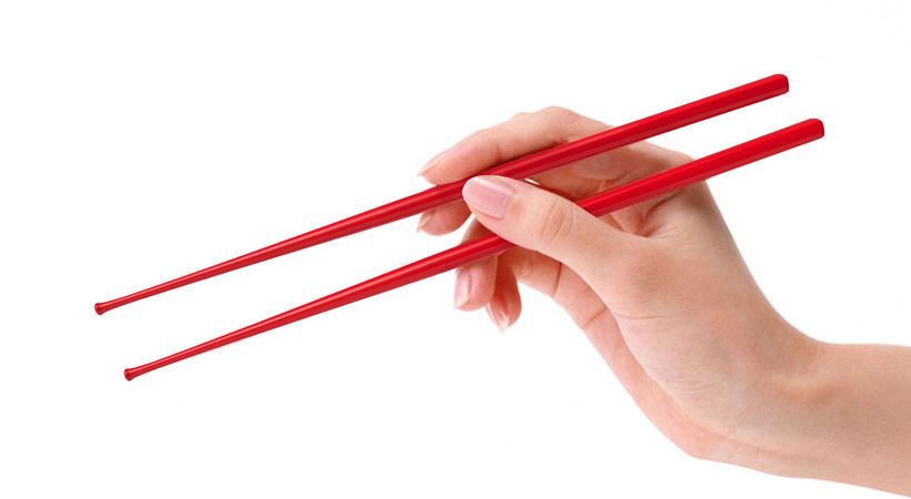 as it is with chopsticks