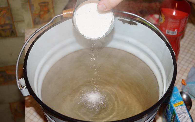 boiling with soda ash