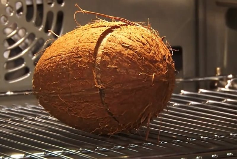 coconut in the oven