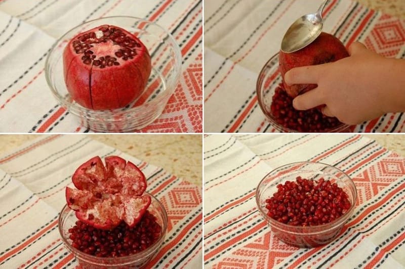 how to clean a pomegranate in water