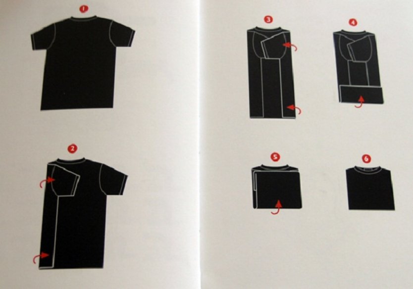 fold the t-shirt like in a store