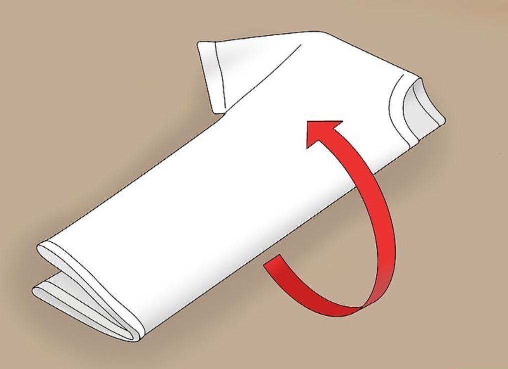 how to fold a t-shirt in half