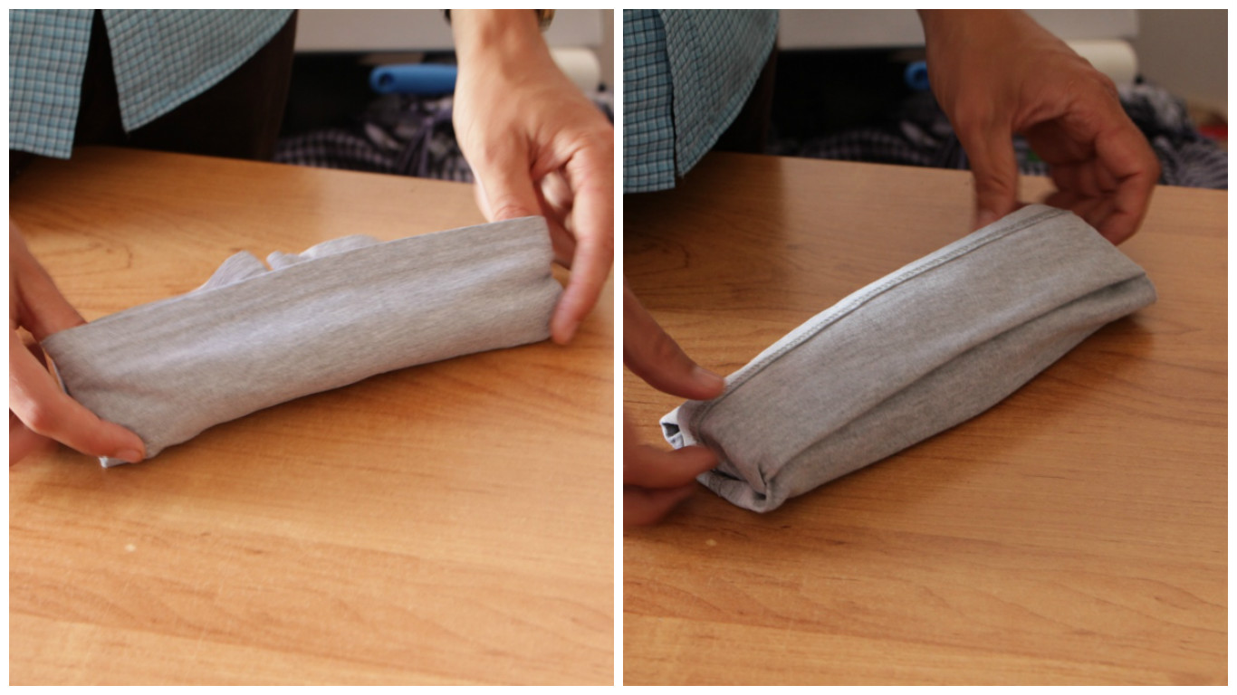 how to roll a t-shirt