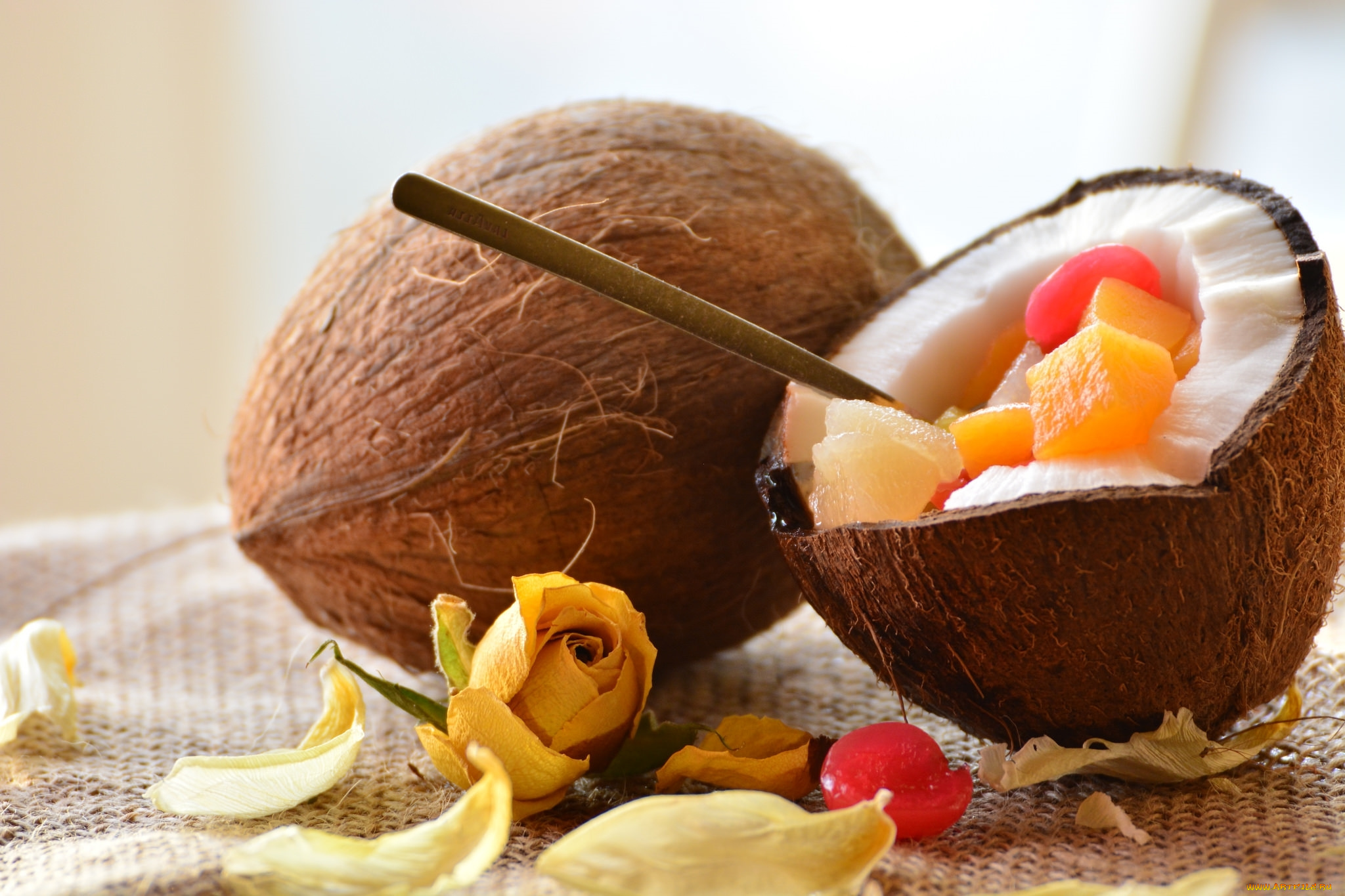 coconut with fruit