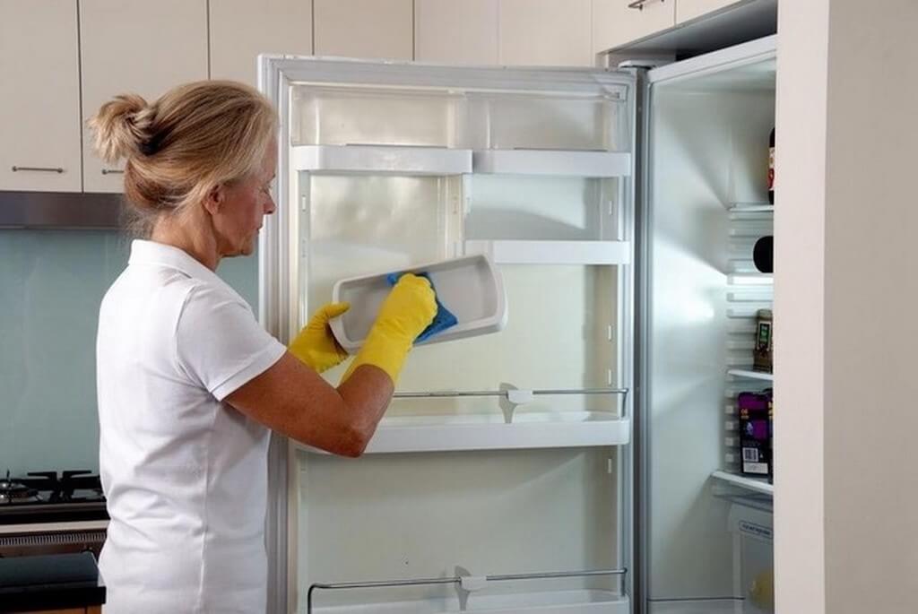 rinse the trays in the refrigerator