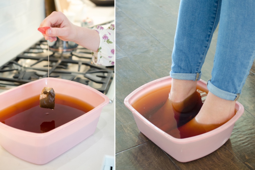 foot bath with tea