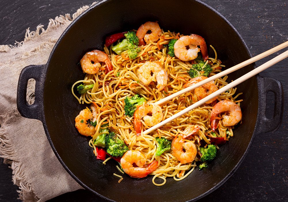 wok with shrimp