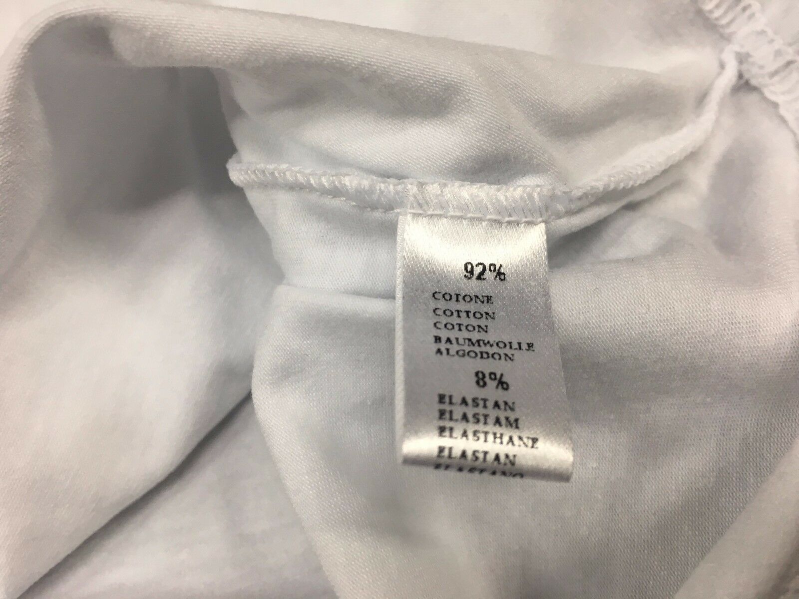 sewn-in label on clothes