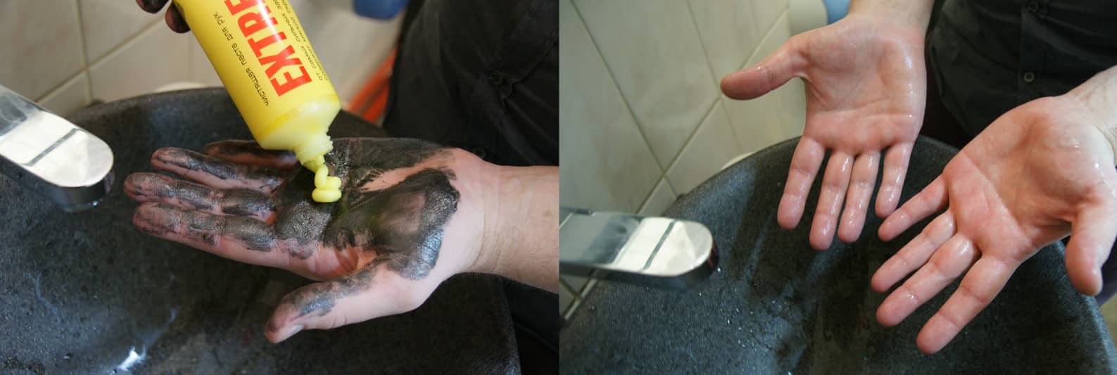 how to wipe the soot off your hands