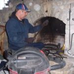 chimney cleaning from below