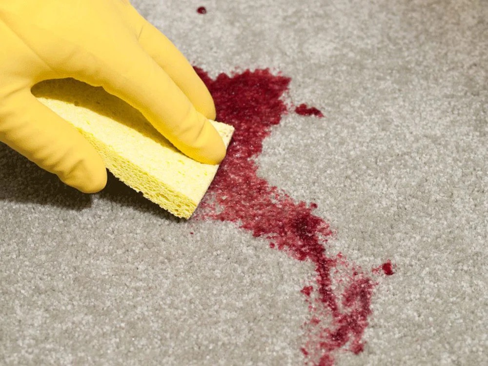 cleaning carpet from blood