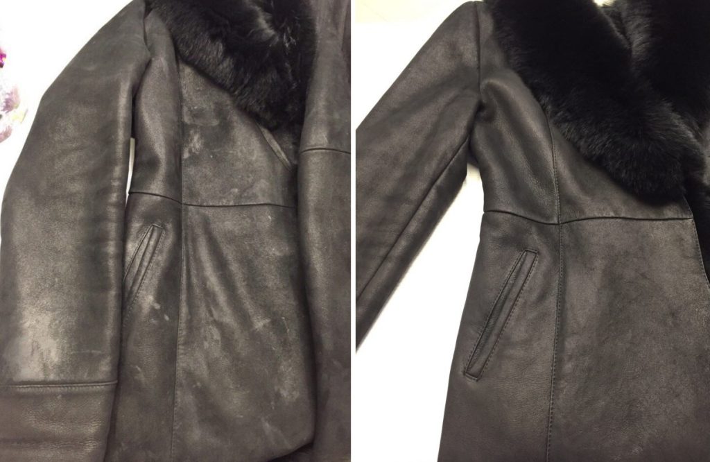 cleaning a leather sheepskin coat