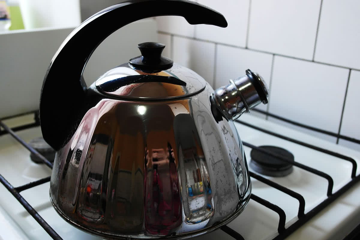 clean kettle in the kitchen