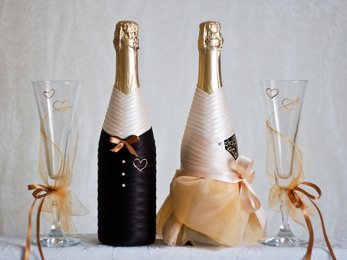 bottle decor ribbons ideas