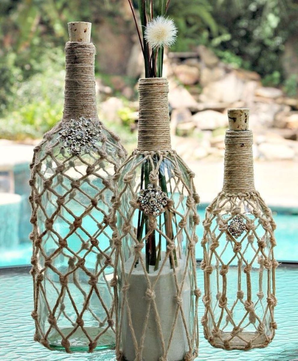 decor bottles with rope