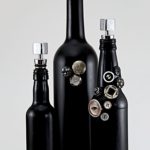 decor of bottles in black