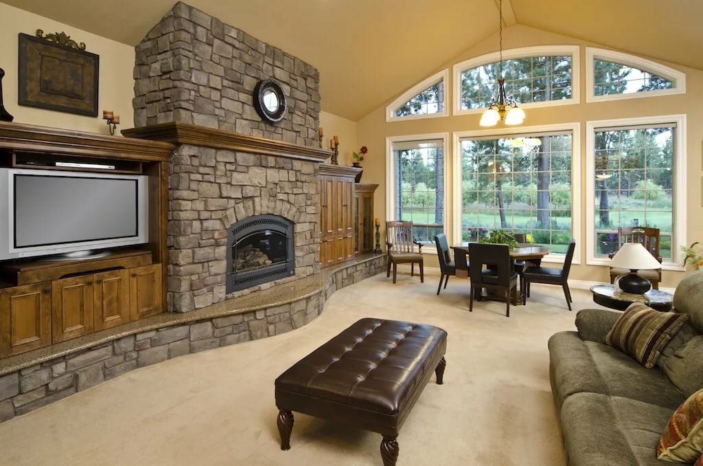 fireplace in a private house