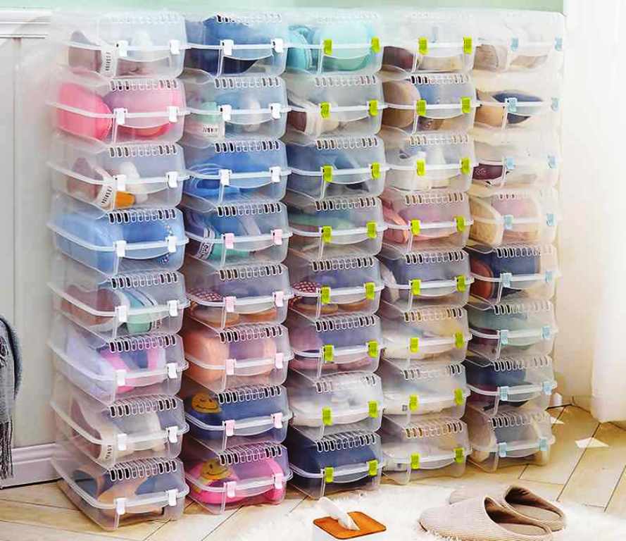 plastic containers for shoes