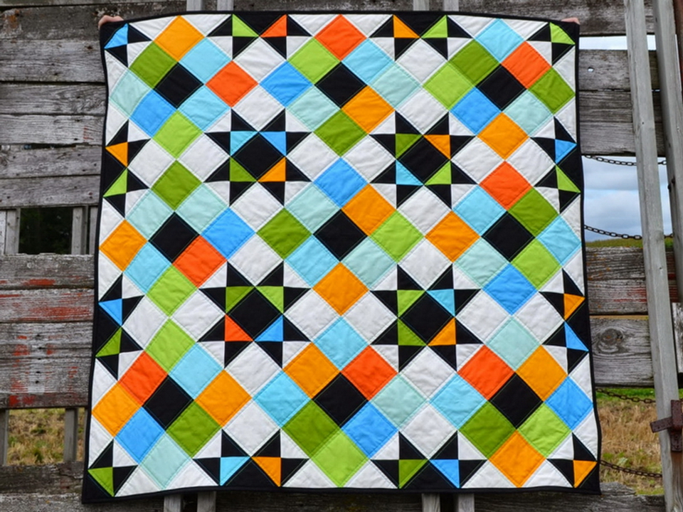 patchwork rug square in square