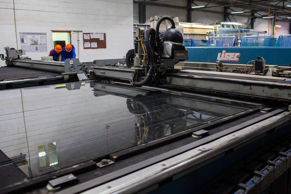 glass on the conveyor