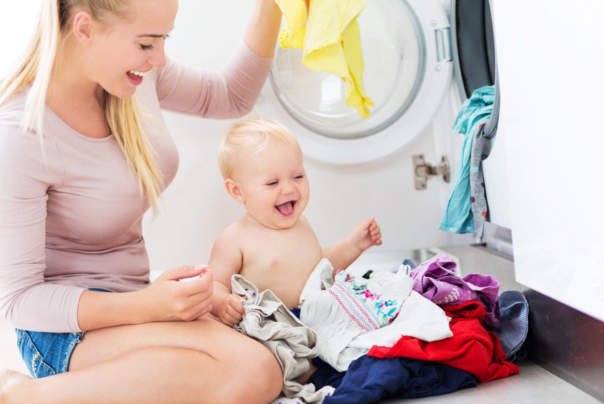 washing baby clothes