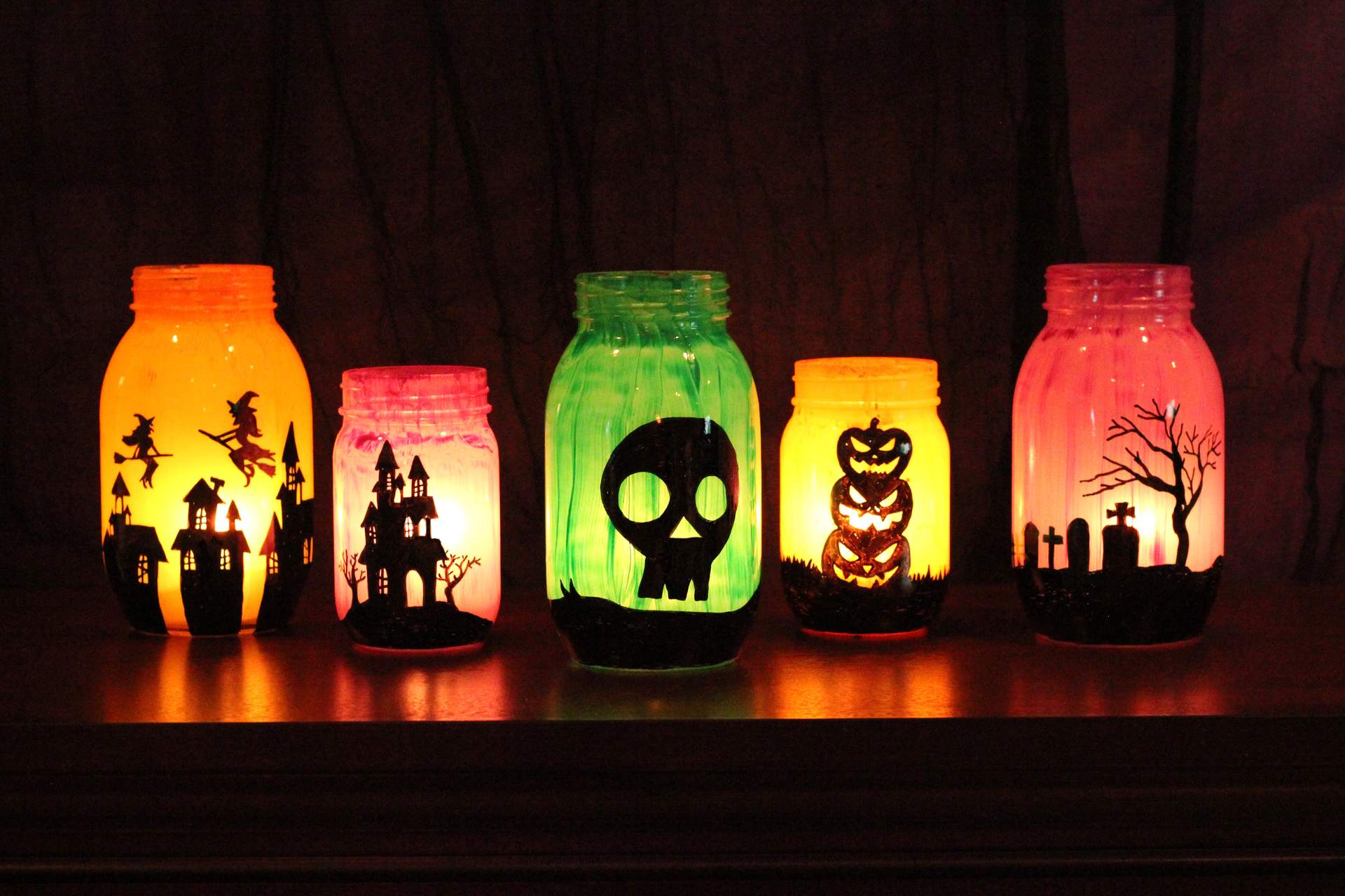 cans lamps for halloween