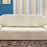 sofa cover white on wall background