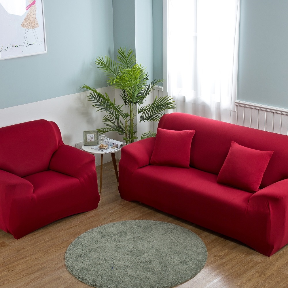 sofa cover crimson