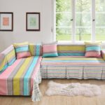 striped sofa cover