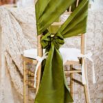 chair cover green with bow