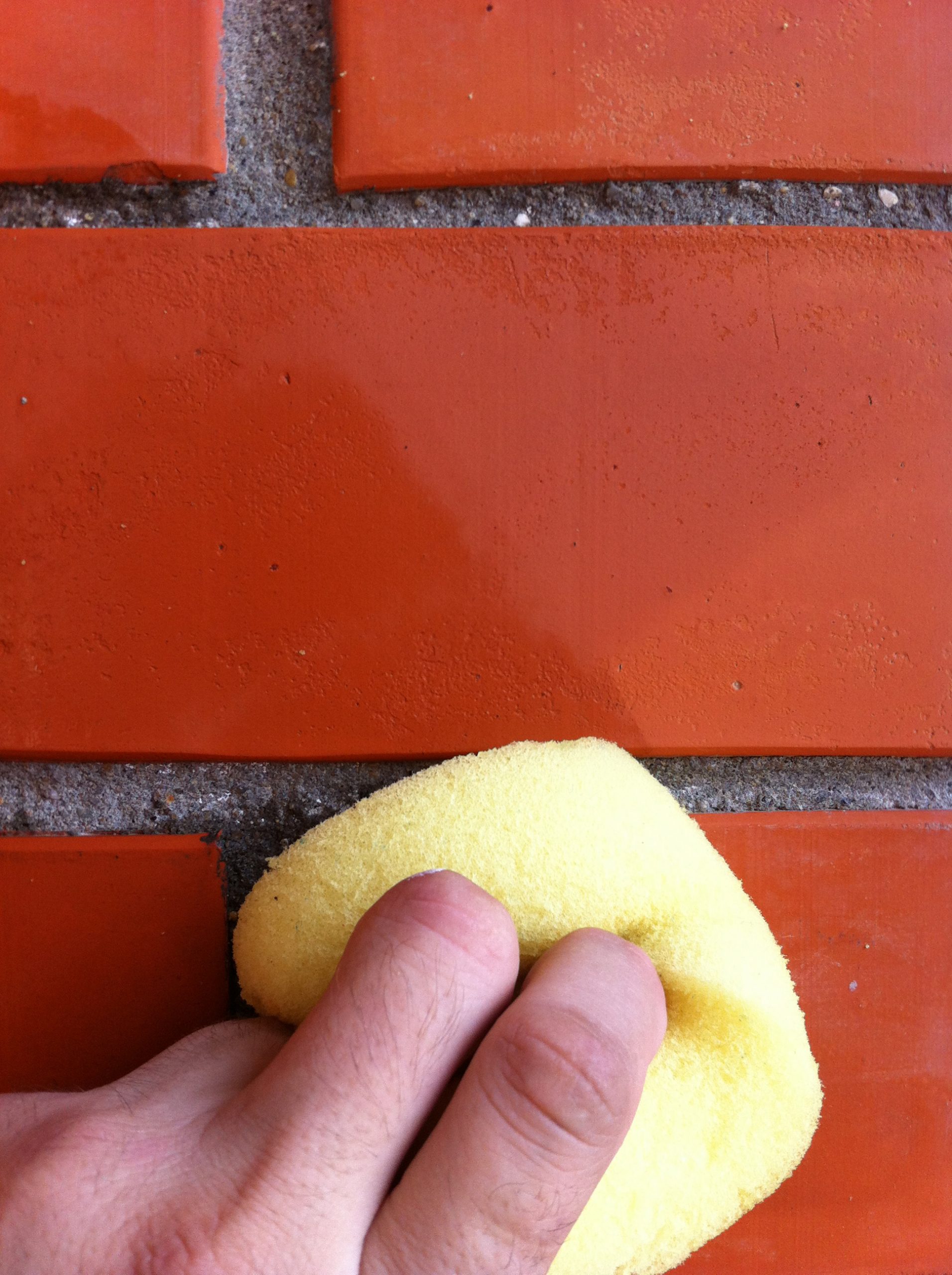 cleaning bricks from acrylic