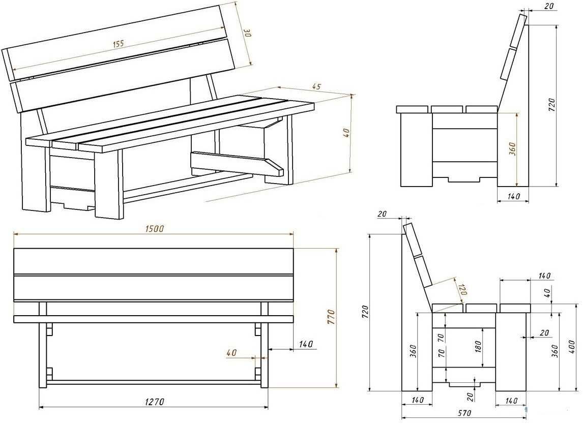 bench drawing