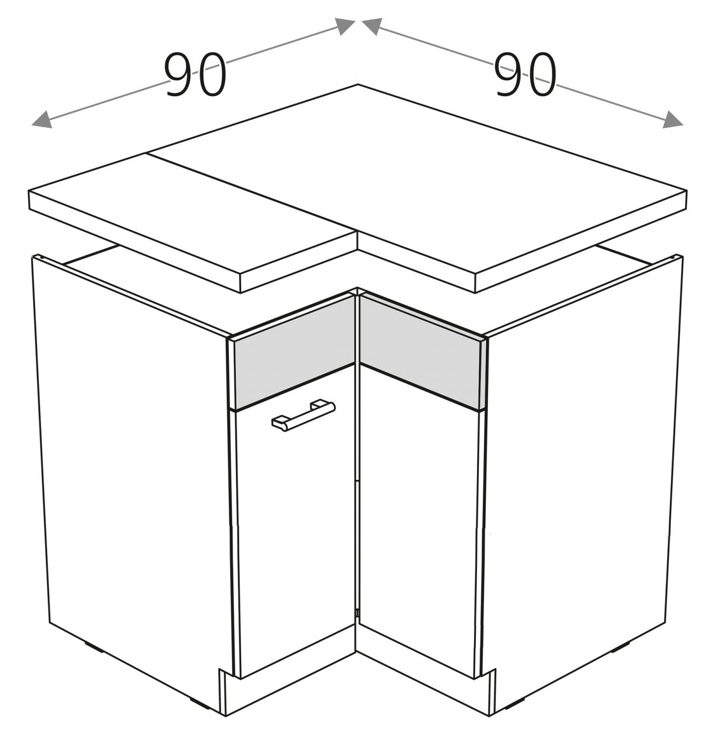 drawing of the L-shaped pedestal