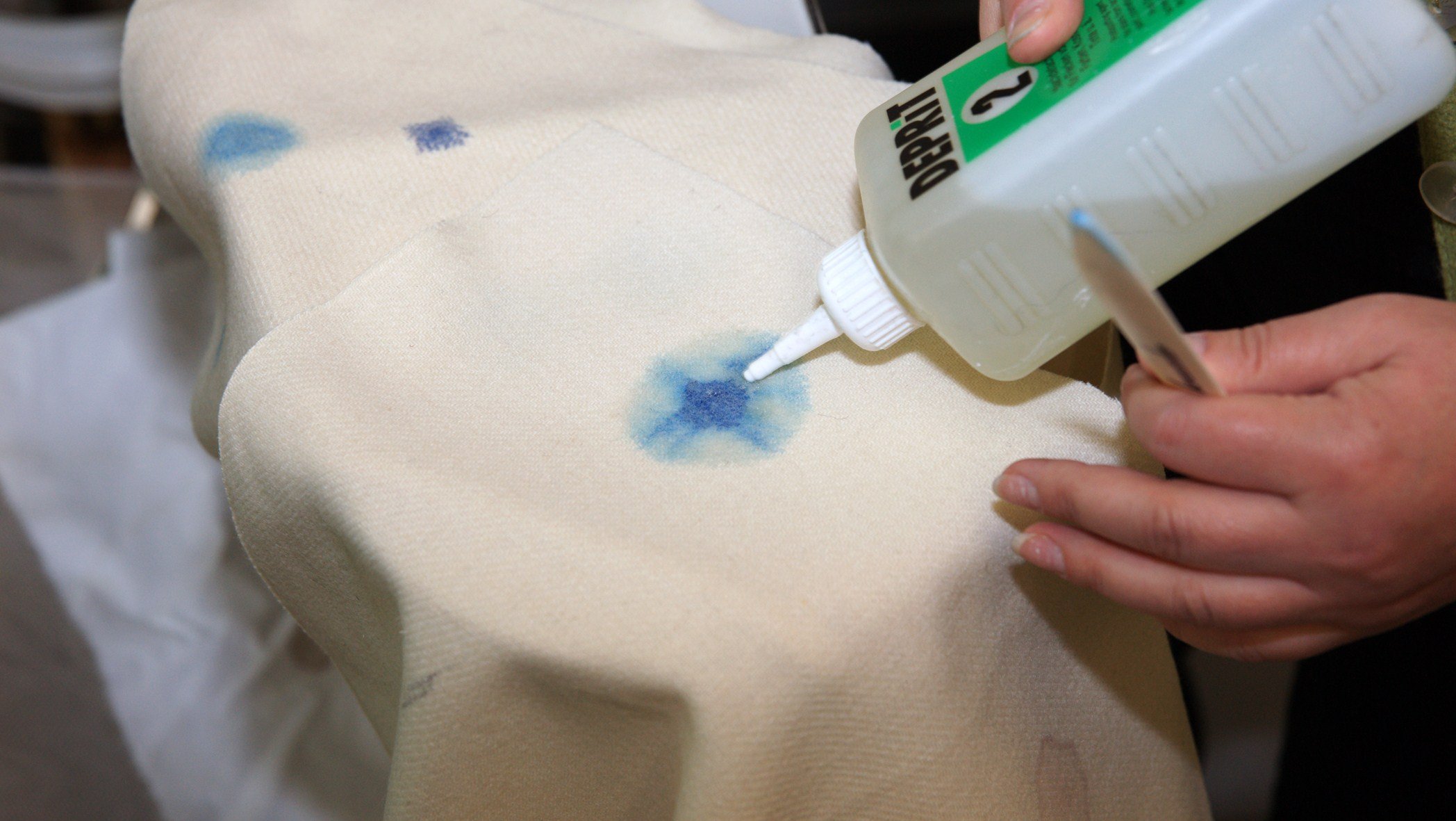 cleaning fabric from ink