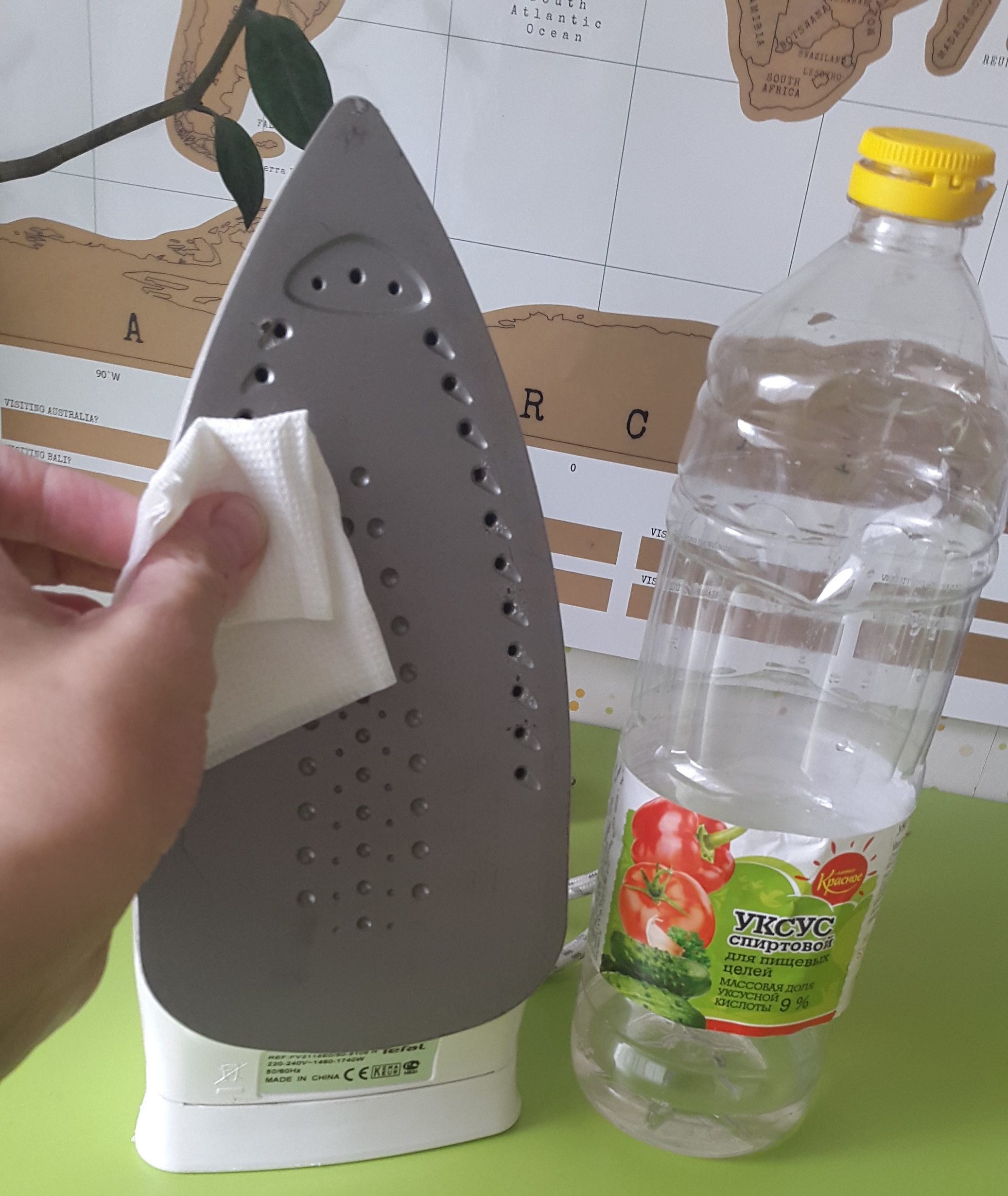 cleaning the iron with vinegar photo