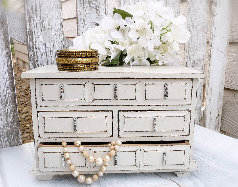 artificially aged chest of drawers