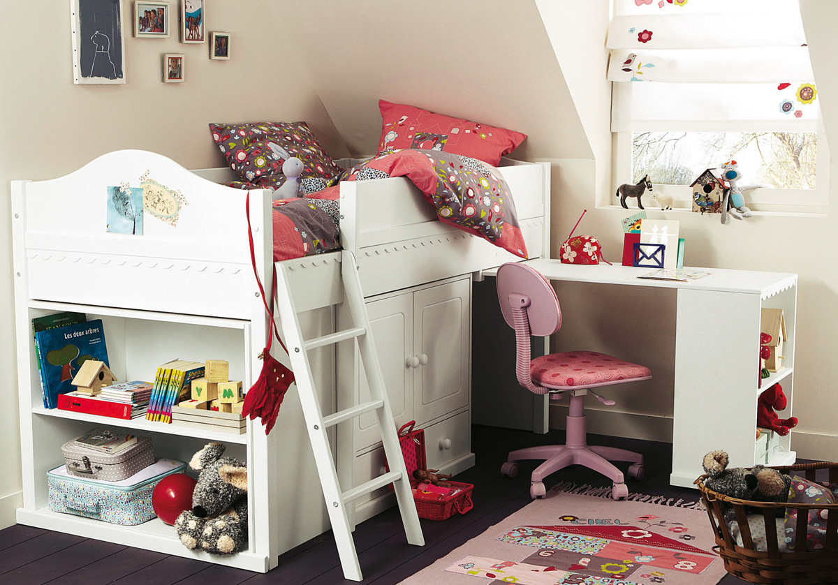 baby bed loft white