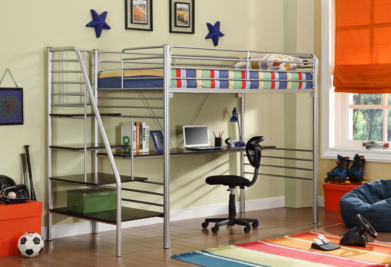 children's bed loft metal